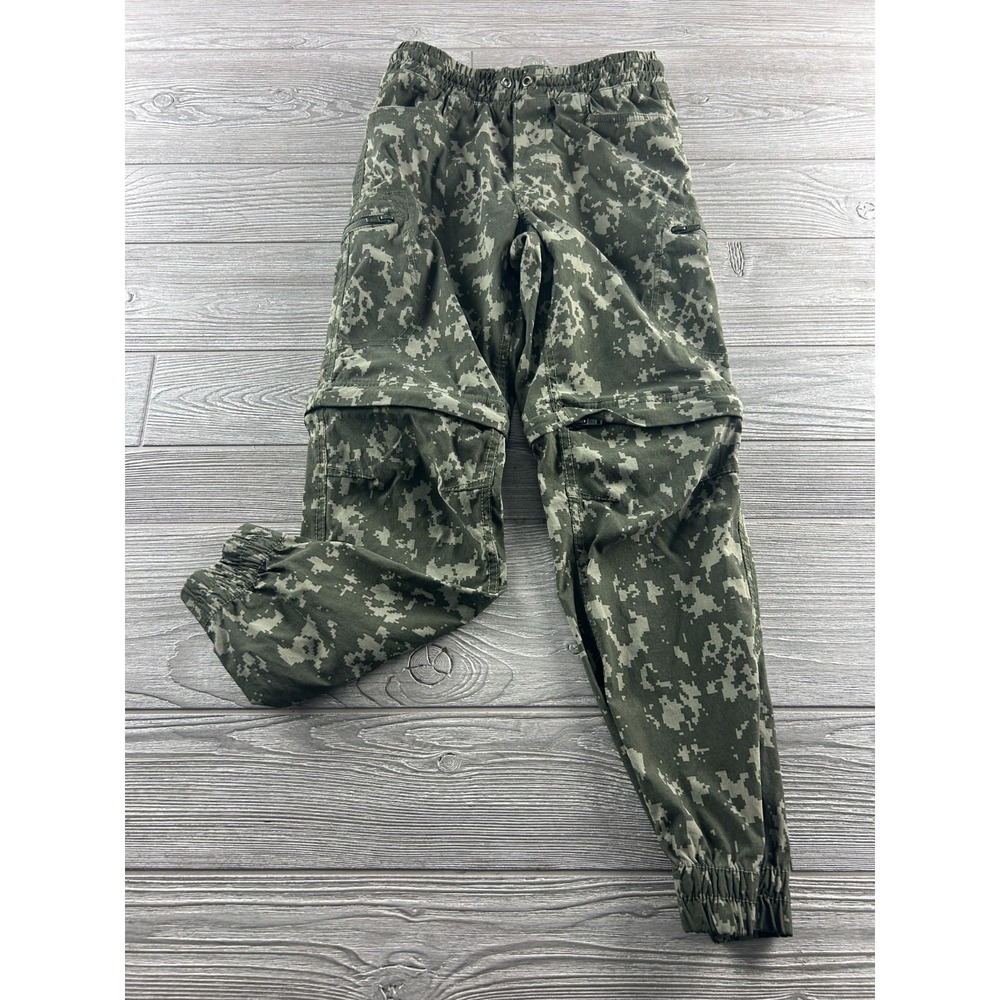 Eddie Bauer Boys Size 12 Camo Cargo Hunting Pants Convertible Hiking Zip Off